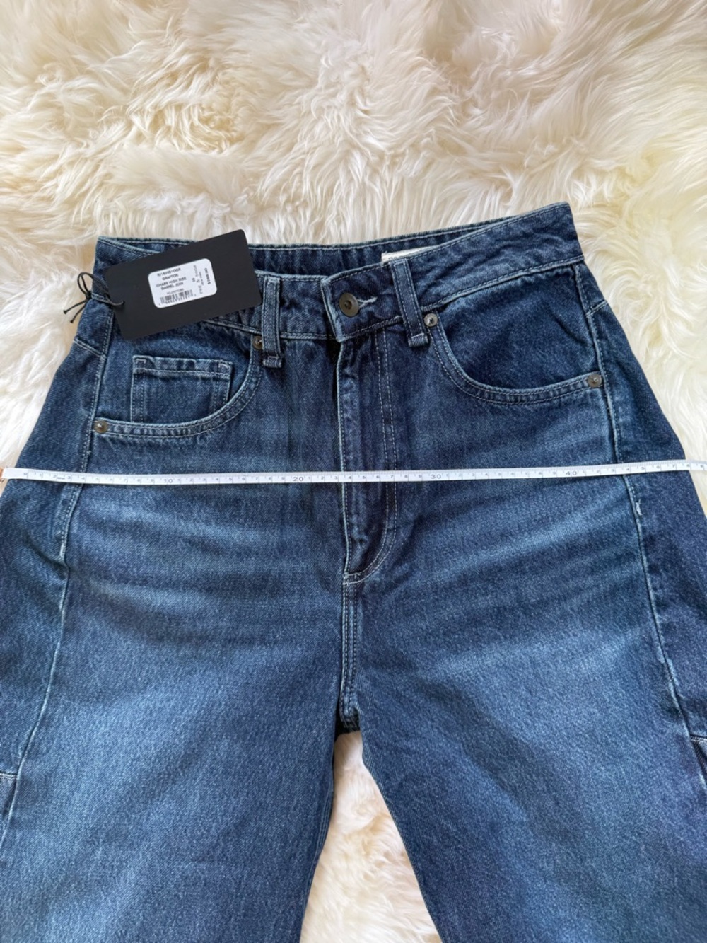 rag & bone Barrel Leg Dark Blue Denim Jeans - Picture 11 of 15